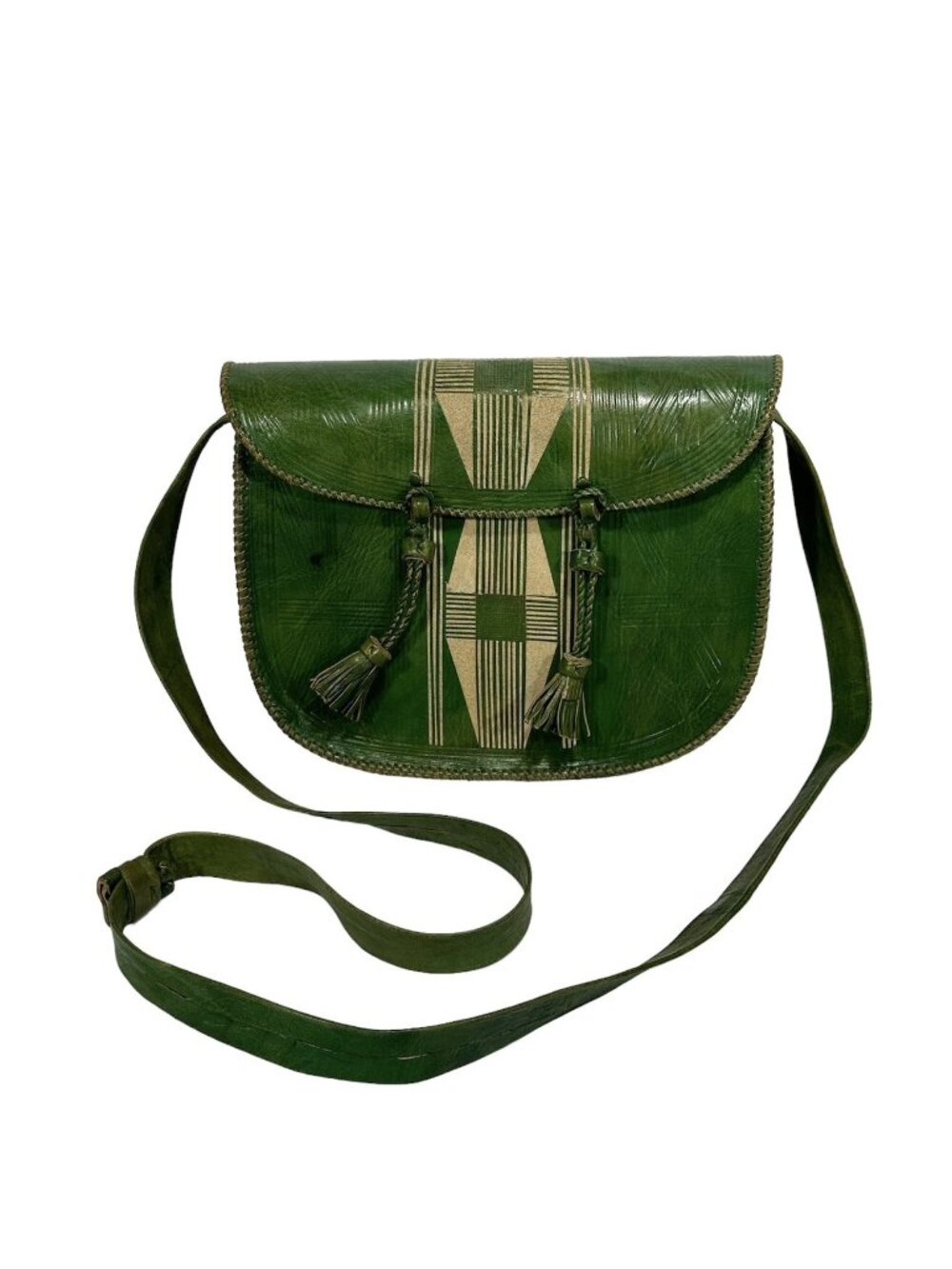 Sirahats Bags ~ Hand Made Authentic Ghana Leather Crossbody/Shoulder Bag ~ Green